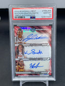 2024 TOPPS BOWMAN UNIVERSITY BEST - TRIPLE AUTOGRAPHS - J. WATKINS / K. SMITH / K. IRAFEN - #TRAJKK - #'D/25 - 3X AUTOGRAPH - PSA 10