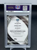 2024 TOPPS BOWMAN UNIVERSITY BEST - TRIPLE AUTOGRAPHS - J. WATKINS / K. SMITH / K. IRAFEN - #TRAJKK - #'D/25 - 3X AUTOGRAPH - PSA 10