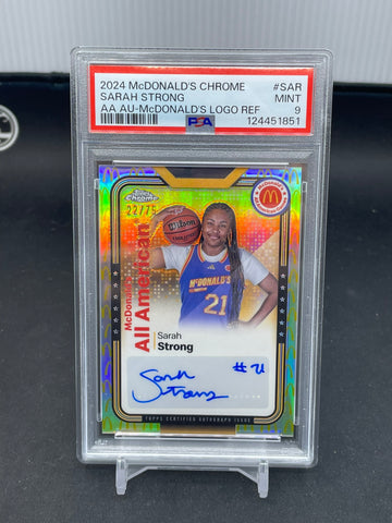 2024 TOPPS MCDONALD'S CHROME - LOGO REFRACTOR - S. STRONG - #SAR - #'D/75 - AUTOGRAPH - PSA 9