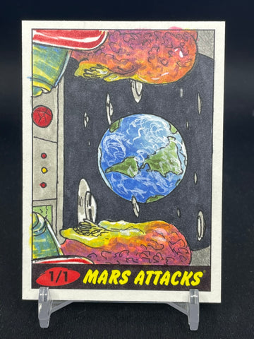 2012 TOPPS MARS ATTACKS HERITAGE - SKETCH CARD - 1 OF 1 - ARTIST AUTOGRAPHED