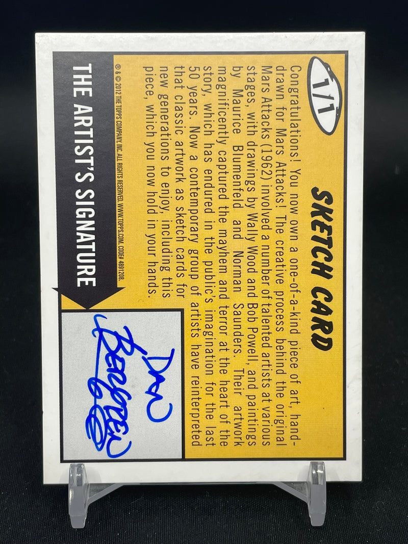 2012 TOPPS MARS ATTACKS HERITAGE - SKETCH CARD - 1 OF 1 - ARTIST AUTOGRAPHED