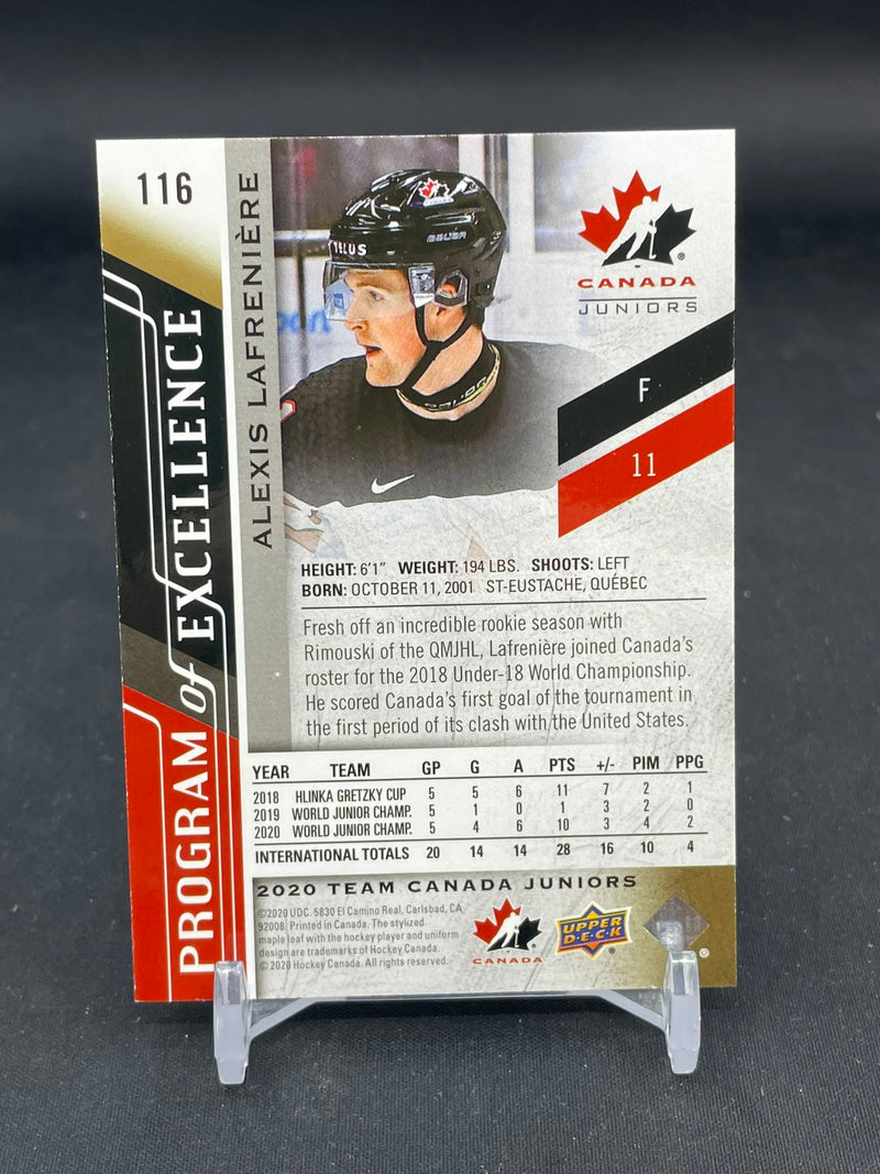 2020 UPPER DECK TEAM CANADA JUNIORS - HIGH GLOSS - PROGRAM OF EXCELLENCE - A. LAFRENIERE - #116 - #'D/15
