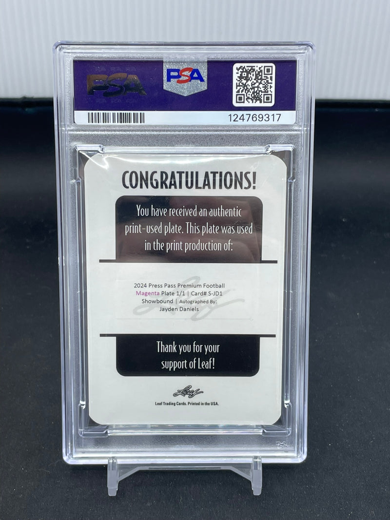 2024 LEAF PRESS PASS PREMIUM - SHOWBOUND PRINTING PLATE - J. DANIELS - #SJD1 - #'D/1 - AUTOGRAPH - PSA AUTHENTICATED