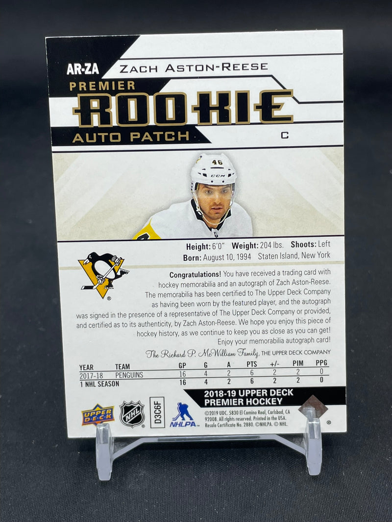 2018 UPPER DECK PREMIER - ROOKIE AUTO PATCH - Z. ASTON-REESE - #AR-ZA - #'D/99 - RELIC - AUTOGRAPH - RC