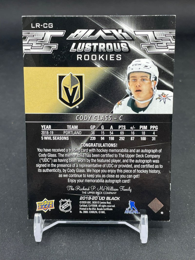 2019 UPPER DECK BLACK - LUSTROUS ROOKIES - C. GLASS - #LR-CG - #'D/75 - RELIC - AUTOGRAPH