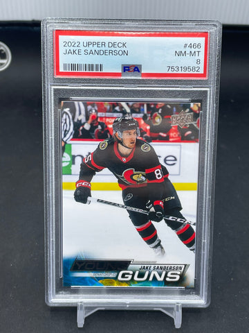 2022 UPPER DECK SERIES TWO - YOUNG GUNS - J. SANDERSON - #466 - PSA 8 - RC