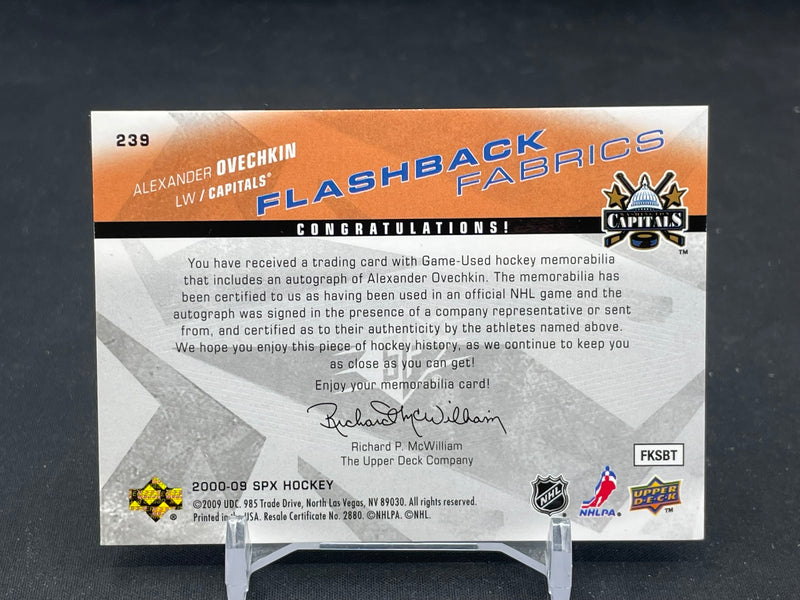 2008 UPPER DECK SPX - FLASHBACK FABRICS - A. OVECHKIN -