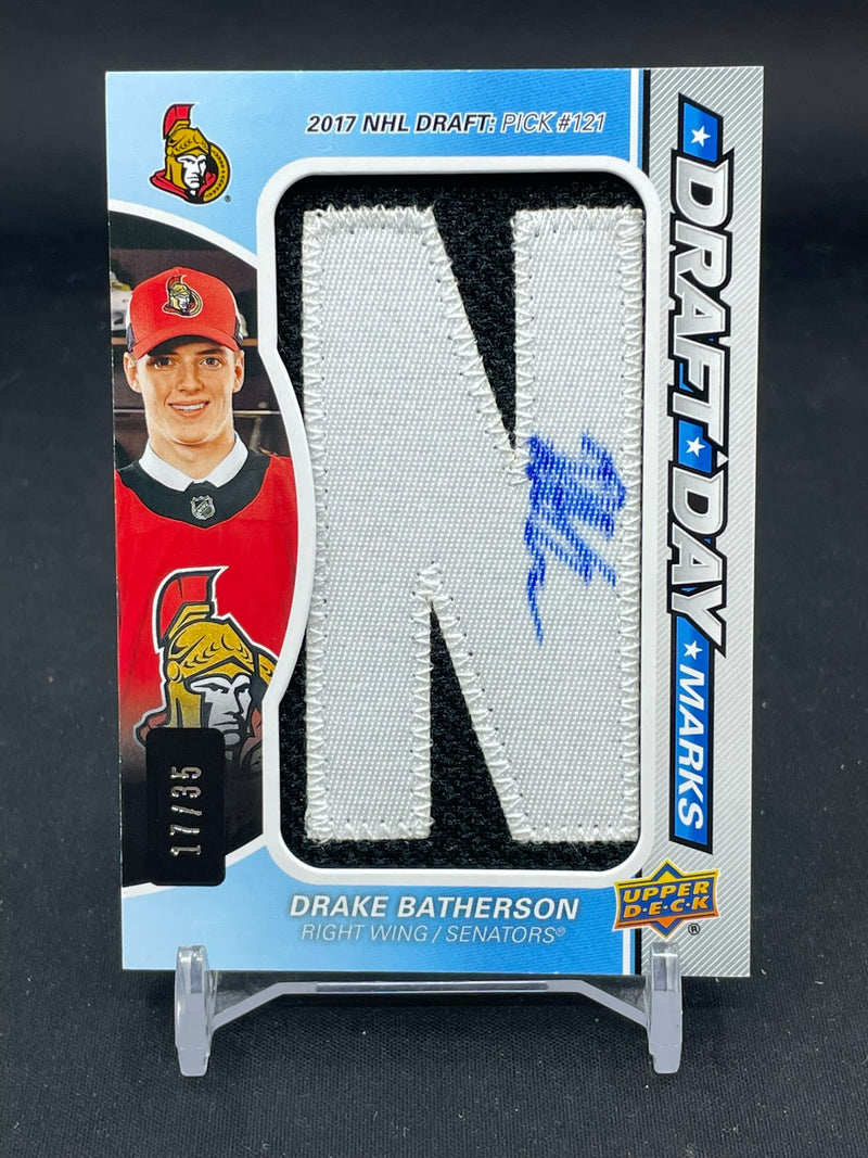 2019 UPPER DECK SP GAME USED - DRAFT DAY MARKS - D. BATHERSON - #DDM-DB - #'D/35 - RELIC - AUTOGRAPH
