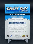 2019 UPPER DECK SP GAME USED - DRAFT DAY MARKS - D. BATHERSON - #DDM-DB - #'D/35 - RELIC - AUTOGRAPH