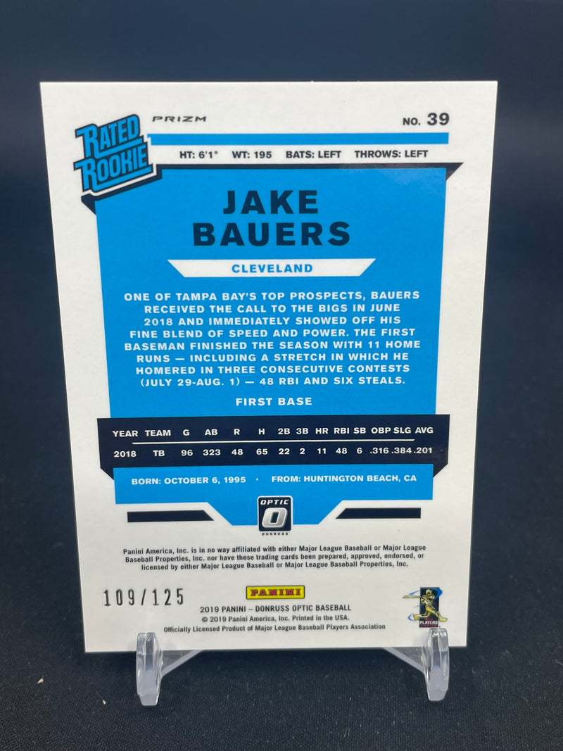 2019 PANINI DONRUSS OPTIC - PURPLE STARS - RATED ROOKIE - J. BAUERS - #39 - #'D/125 - RC
