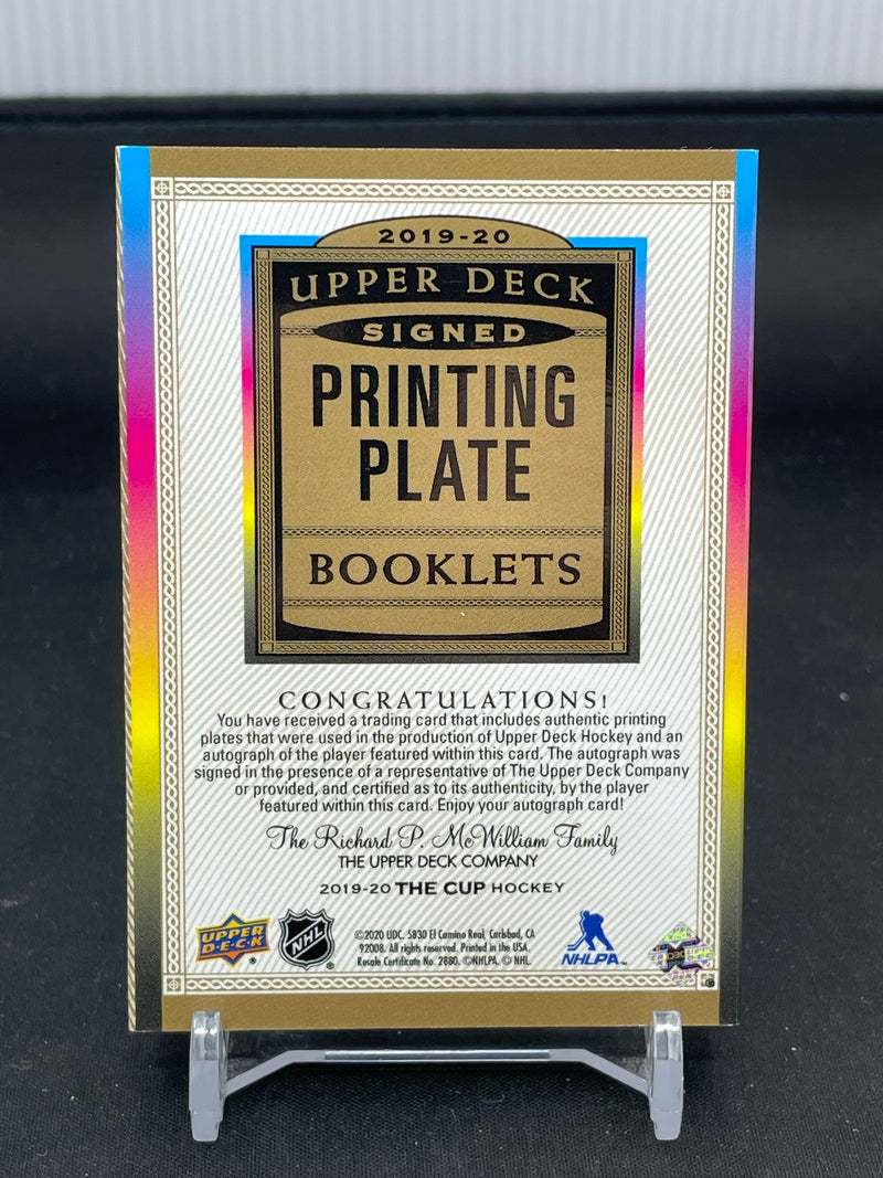 2019 UPPER DECK THE CUP - SIGNED PRINTING PLATE BOOKLET - A. MATTHEWS - ONE OF ONE - AUTOGRAPH