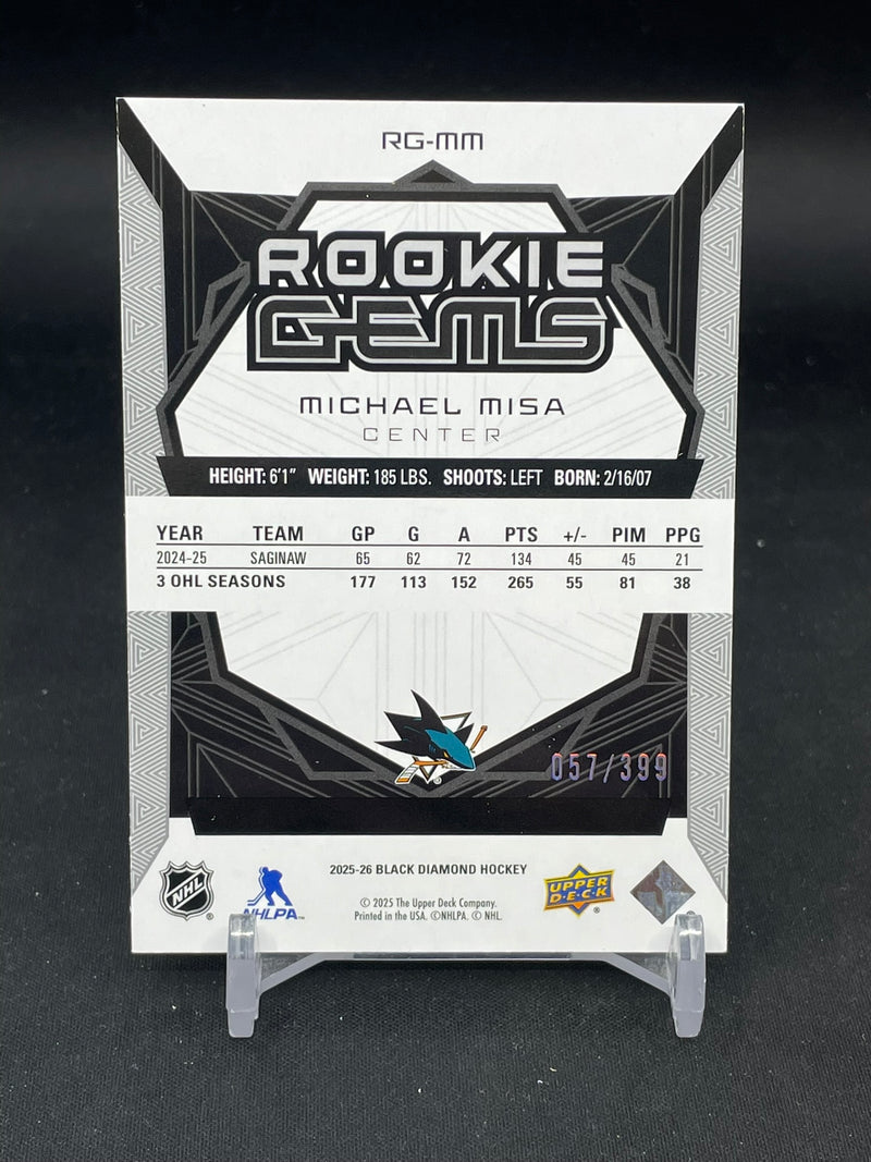 2025 UPPER DECK BLACK DIAMOND - ROOKIE GEMS - M. MISA - #RG-MM - #'D/399 - RC