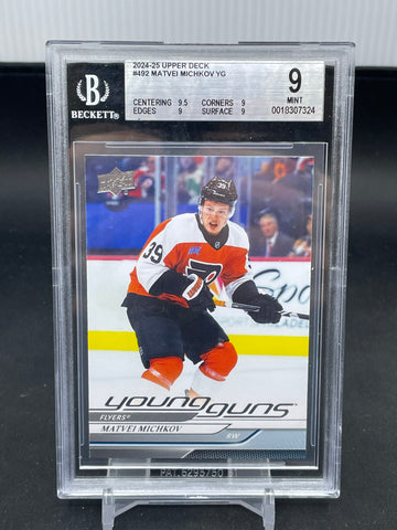 2024 UPPER DECK SERIES TWO - YOUNG GUNS - M. MICHKOV - #492 - BGS 9 - RC