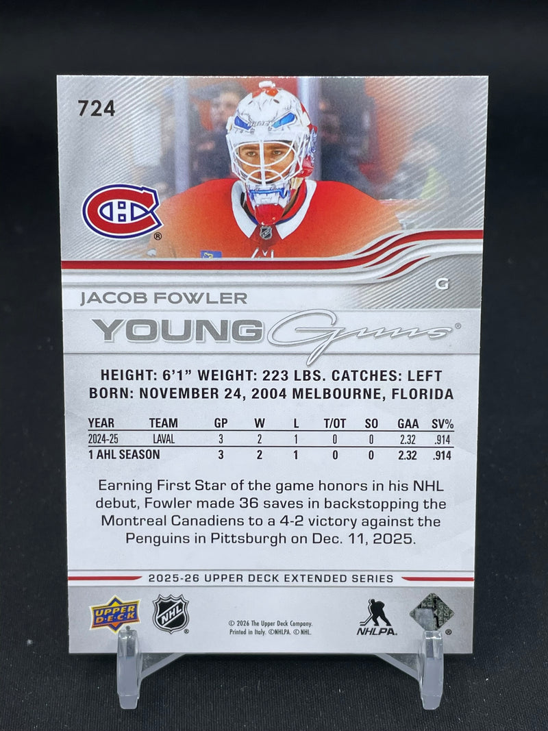 2025 UPPER DECK EXTENDED SERIES - YOUNG GUNS - J. FOWLER -