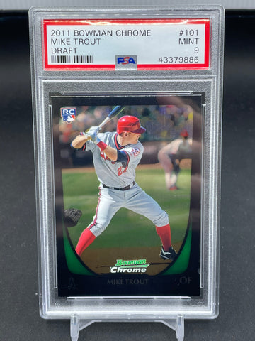 2011 TOPPS BOWMAN CHROME - DRAFT - M. TROUT - #101 - PSA 9 - RC