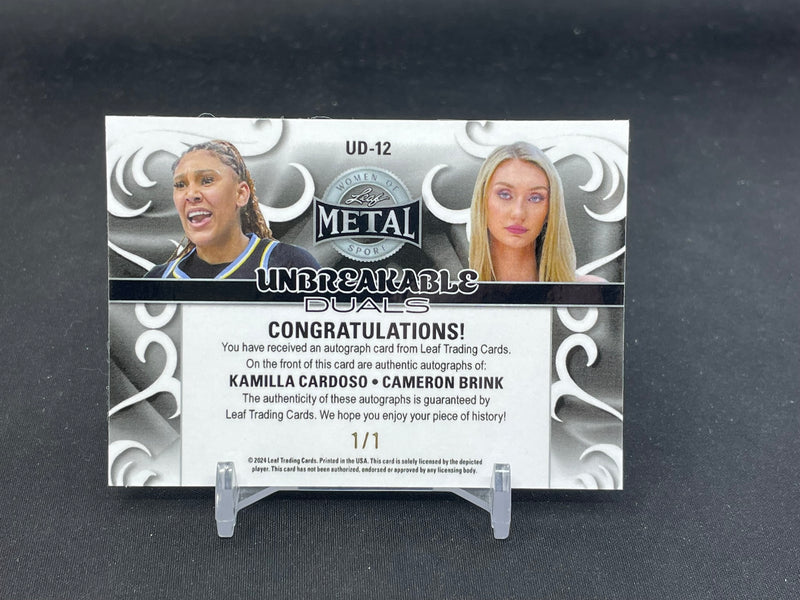 2024 LEAF METAL - UNBREAKABLE DUALS - K. CARDOSO / C. BRINK - #UD-12 - #'D/1 - DUAL AUTOGRAPH