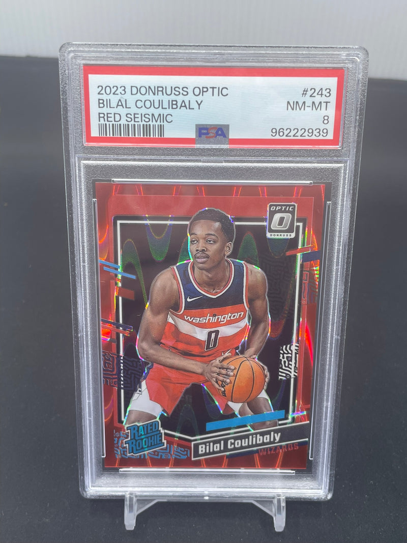 2023 PANINI DONRUSS OPTIC - RED SEISMIC RATED ROOKIE - B. COULIBALY - #242 - #'D/130 - PSA 8 - RC