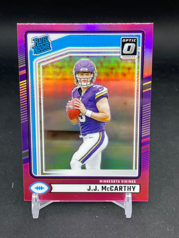 2024 PANINI DONRUSS OPTIC - PINK PRIZM - RATED ROOKIE - J. MCCARTHY - #303 - RC
