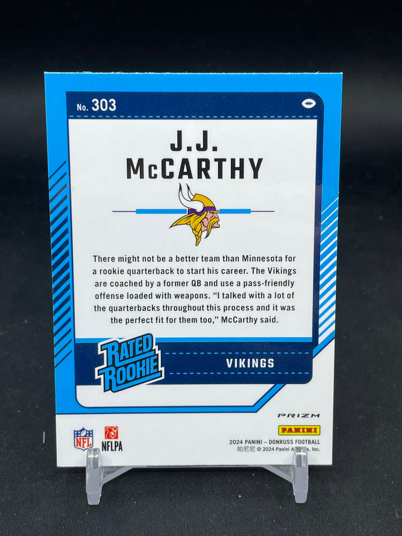 2024 PANINI DONRUSS OPTIC - PINK PRIZM - RATED ROOKIE - J. MCCARTHY -