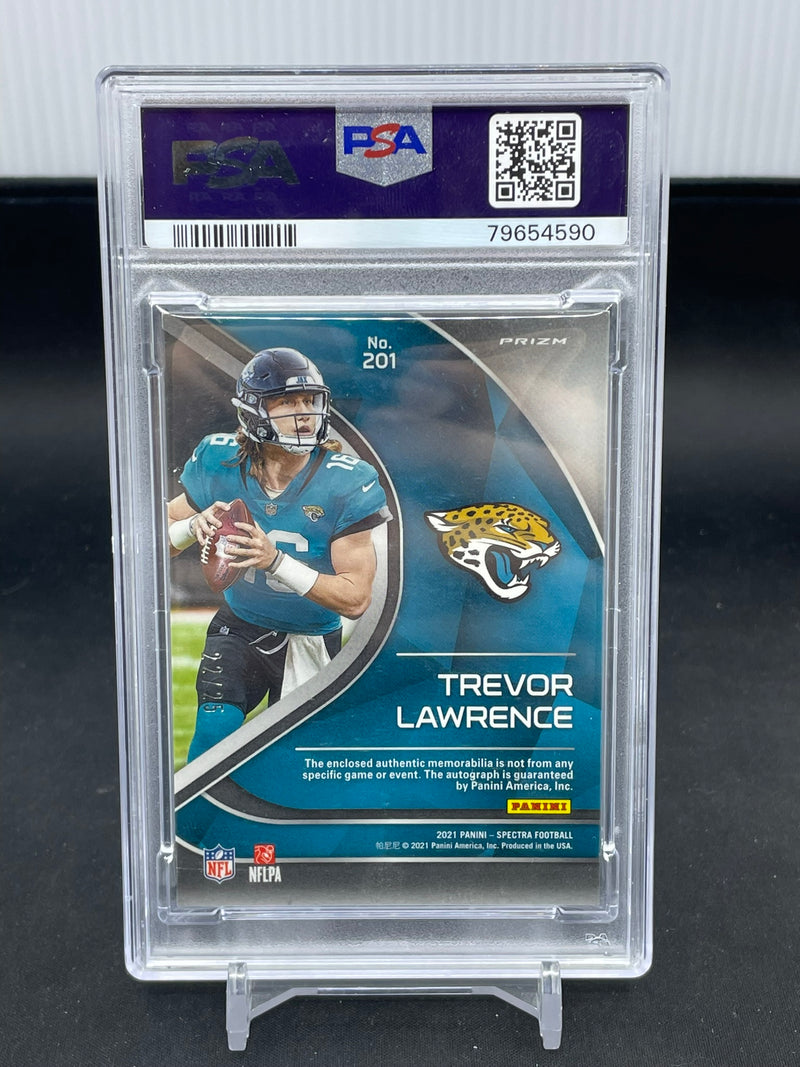 2021 PANINI SPECTRA - NEON PINK - T. LAWRENCE - #201 - #'D/25 - RELIC - AUTOGRAPH - PSA 9 - RC