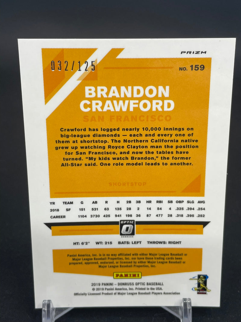 2019 PANINI DONRUSS OPTIC - PURPLE PRIZM - B. CRAWFORD - #159 - #'D/125 - RC
