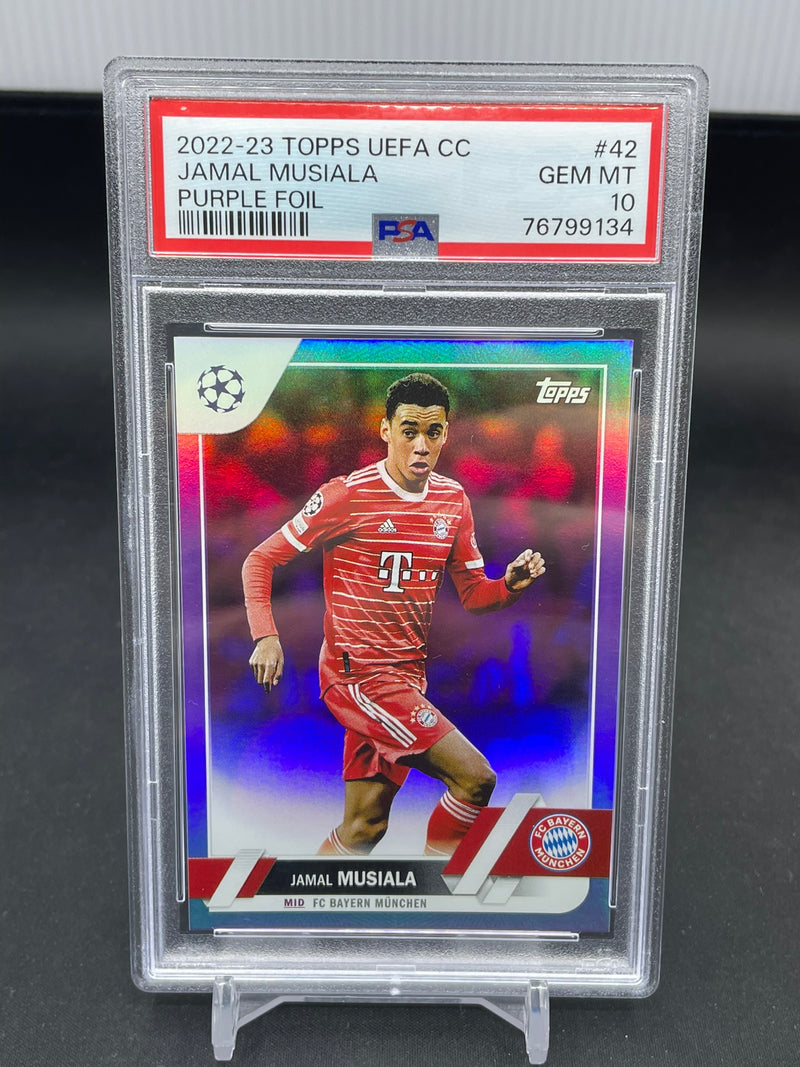 2022 TOPPS UEFA - PURPLE FOIL - J. MUSIALA - #42 - #'D/75 - PSA 10