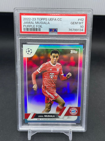2022 TOPPS UEFA - PURPLE FOIL - J. MUSIALA - #42 - #'D/75 - PSA 10