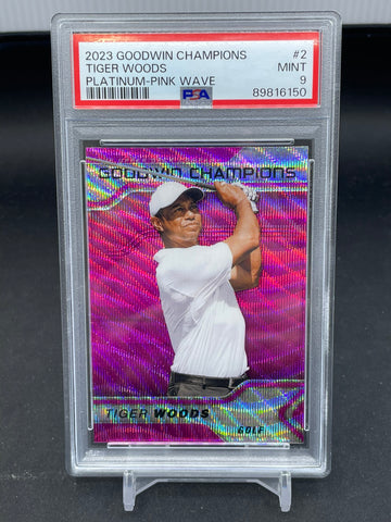 2023 UPPER DECK GOODWIN CHAMPIONS - PINK WAVE - PLATINUM - T. WOODS - #2 - PSA 9