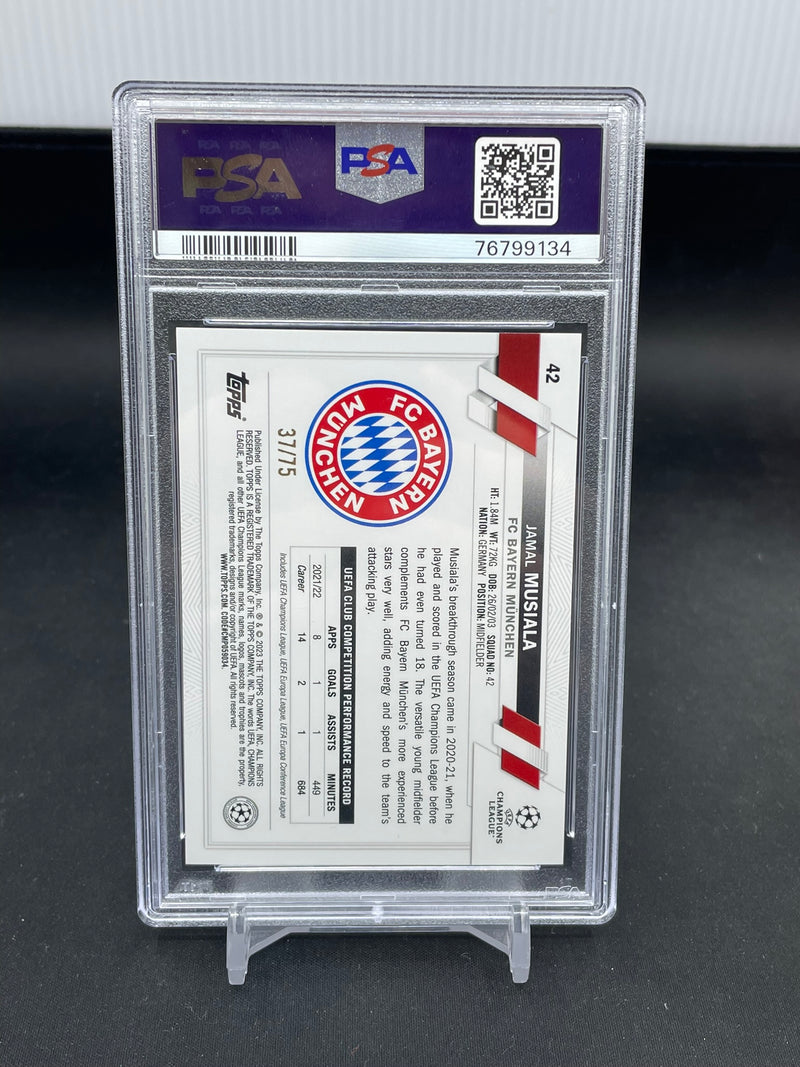 2022 TOPPS UEFA - PURPLE FOIL - J. MUSIALA - #42 - #'D/75 - PSA 10