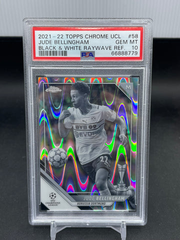 2021 TOPPS CHROME UCL - B/W RAYWAVE REFRACTOR - J. BELLINGHAM - #58 - PSA 10