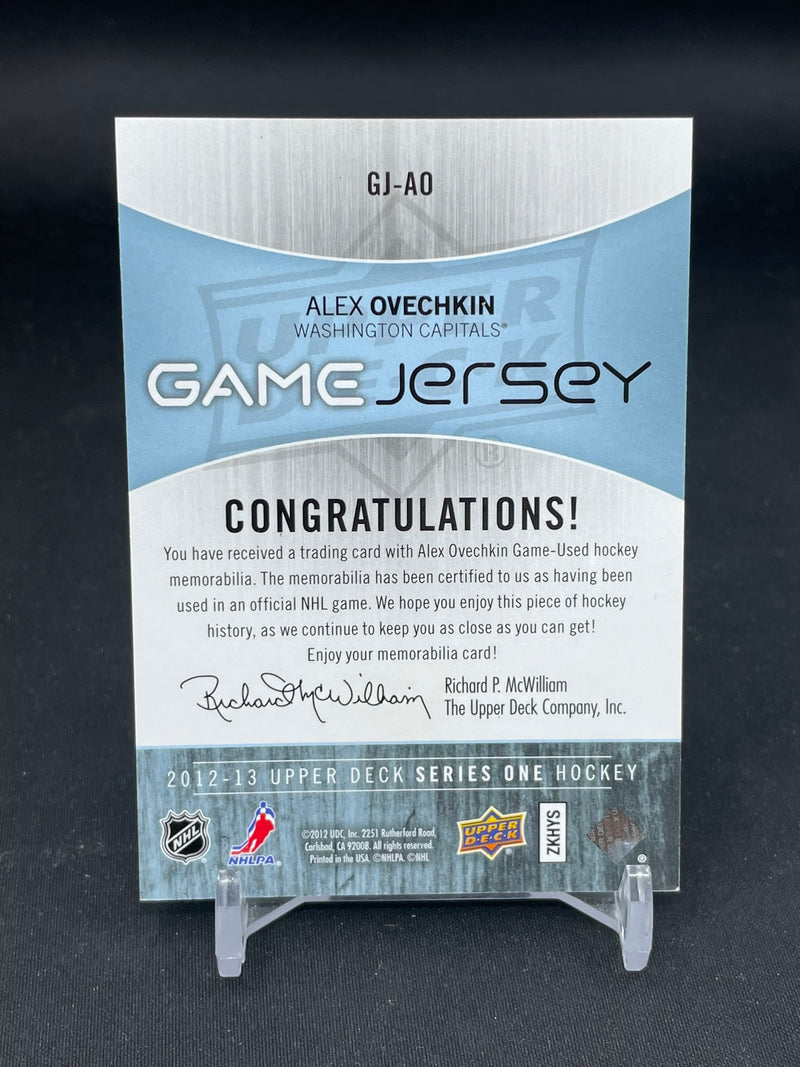 2012 UPPER DECK SERIES ONE - UD GAME JERSEY - A. OVECHKIN -