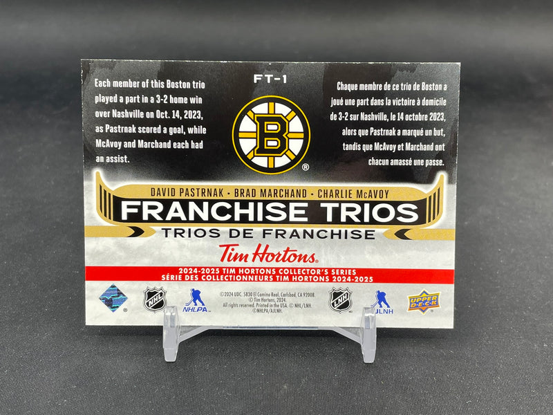 2024 UPPER DECK TIM HORTONS - FRANCHISE TRIOS - D. PASTRNAK / B. MARCHAND / C. MCAVOY -