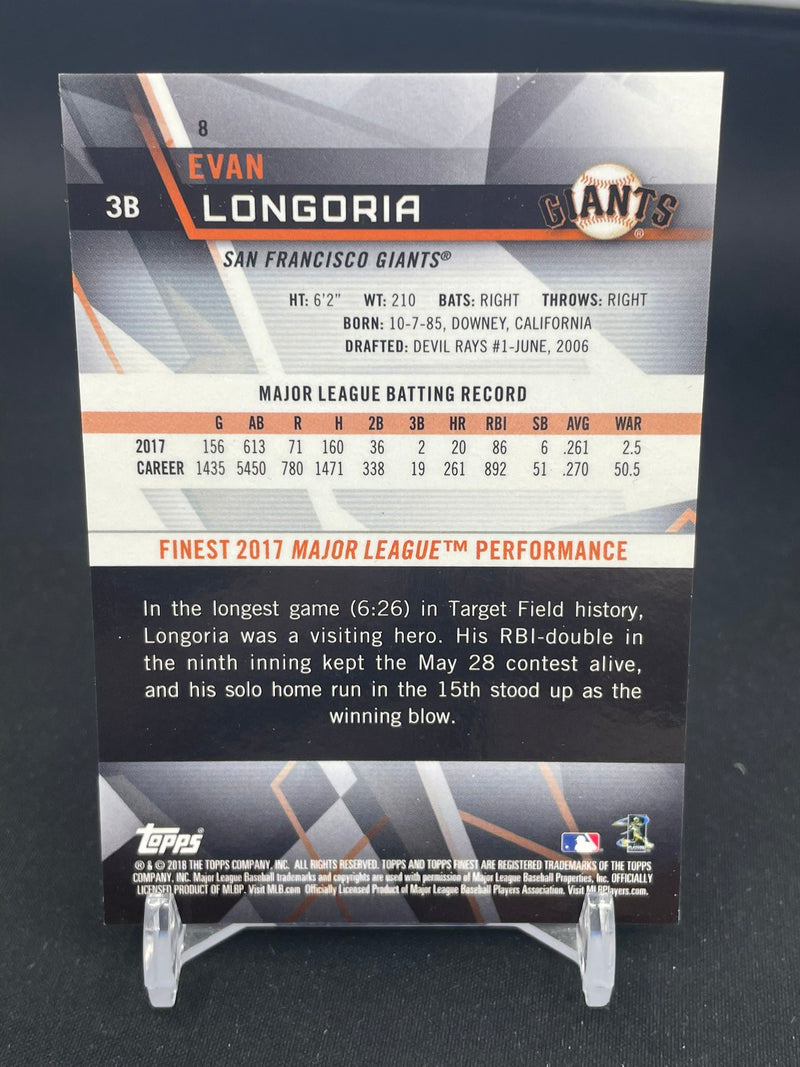 2018 TOPPS FINEST - PURPLE REFRACTOR - E. LONGORIA - #8 - #'D/250