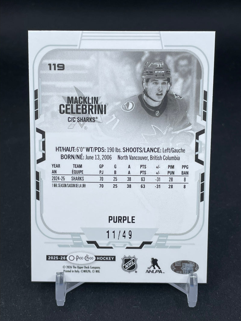 2025 UPPER DECK O-PEE-CHEE - PURPLE - M. CELEBRINI - #119 - #'D/49