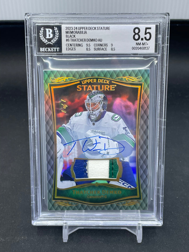 2023 UPPER DECK STATURE - BLACK - T. DEMKO - #6 - #'D/1 - RELIC - BGS 8.5