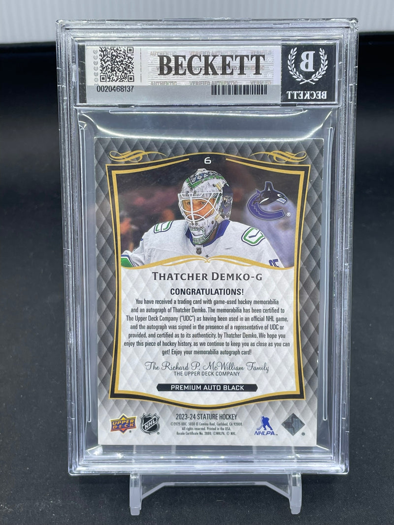 2023 UPPER DECK STATURE - BLACK - T. DEMKO - #6 - #'D/1 - RELIC - BGS 8.5