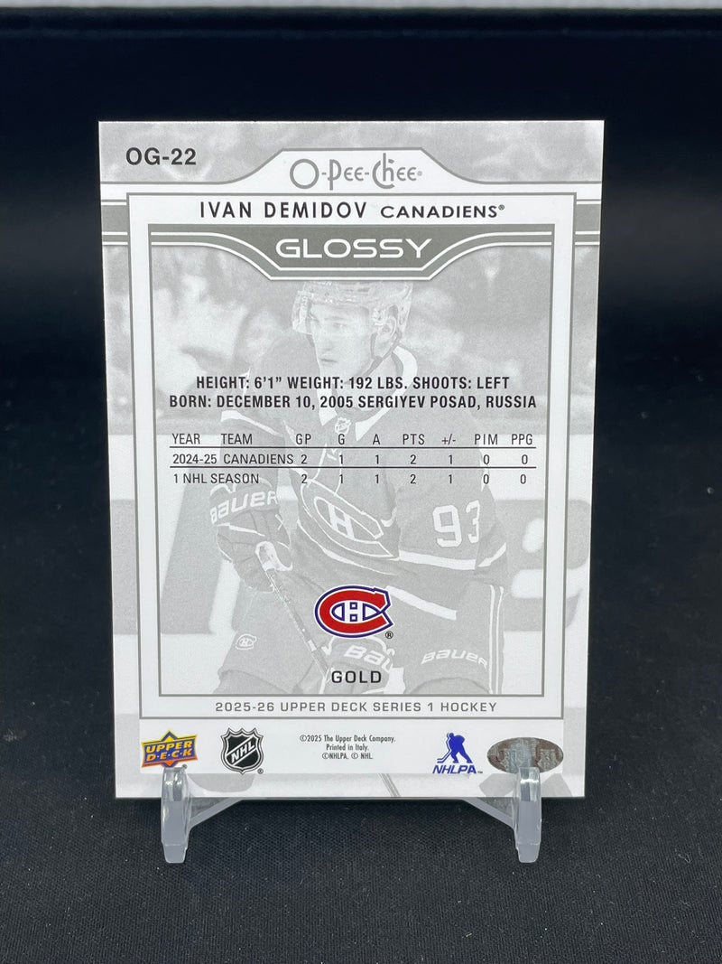 2025 UPPER DECK SERIES ONE - GOLD - O-PEE-CHEE GLOSSY - I. DEMIDOV -