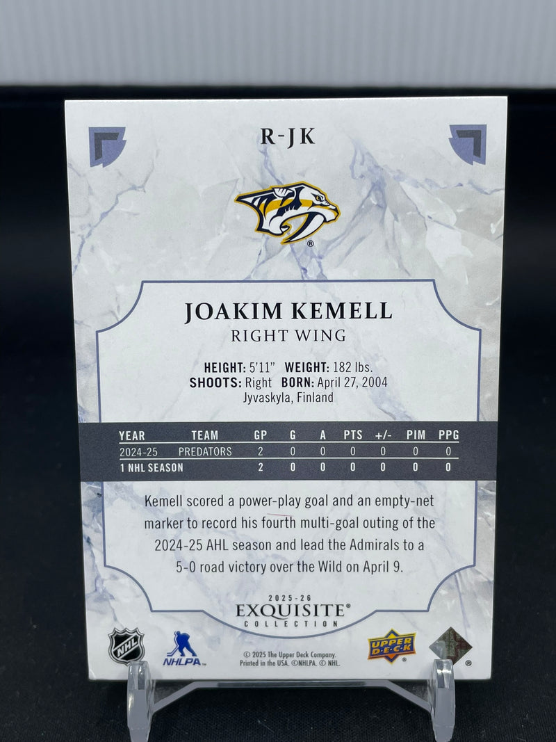 2025 UPPER DECK EXQUISITE - GOLD - ROOKIES - J. KEMELL - #R-JK - #'D/25 - RC