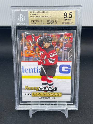 2019 UPPER DECK SERIES TWO - UD CANVAS - YOUNG GUNS - J. HUGHES - #C239 - BGS 9.5 - RC