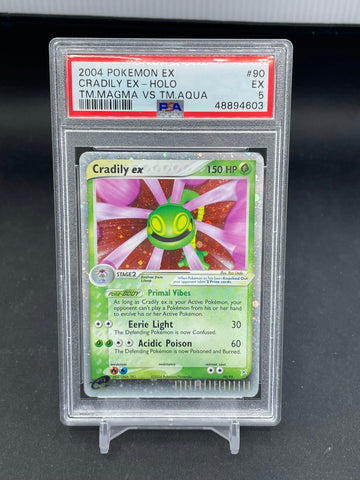 POKEMON - TEAM MAGMA VS TEAM AQUA - CRADILY EX - #90 - PSA 5