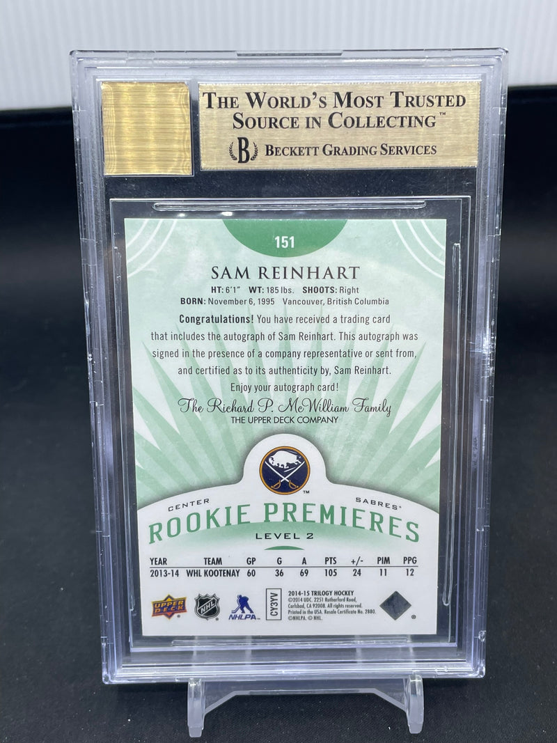 2014 UPPER DECK TRILOGY - RADIANT GREEN - ROOKIE PREMIERES - S. REINHART - #151 - #'D/99 - AUTOGRAPH - BGS 9.5 - RC