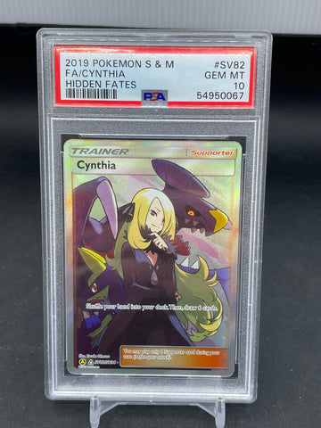 POKEMON - HIDDEN FATES - CYNTHIA - FULL ART - #SV82 - PSA 10