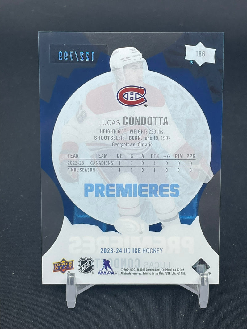 2023 UPPER DECK ICE - BLUE - ICE PREMIERES - L. CONDOTTA - #186 - #'D/799 - RC