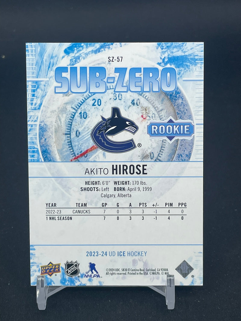 2023 UPPER DECK ICE - SUB-ZERO ROOKIE - A. HIROSE - #SZ-57 - #'D/799 - RC