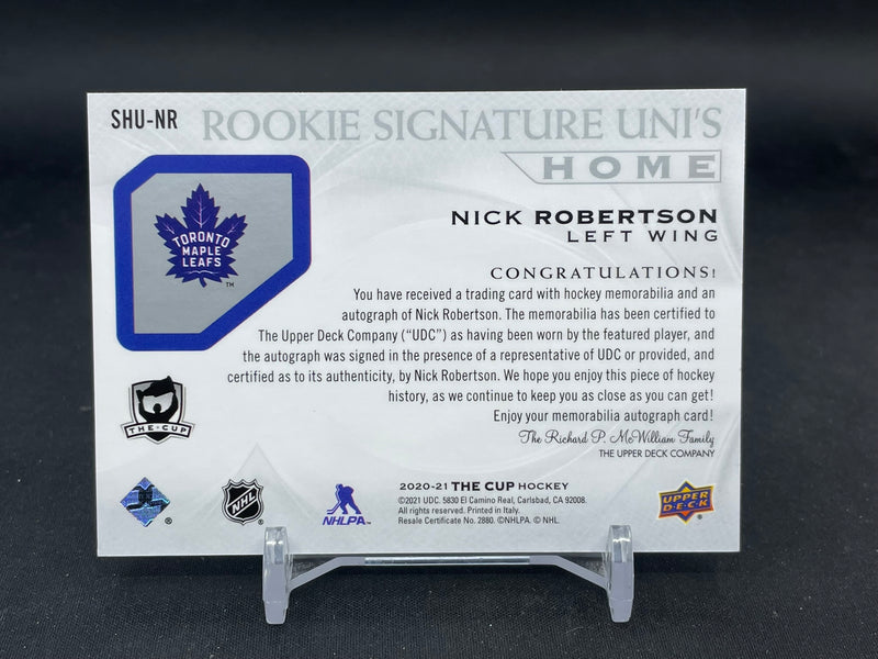 2020 UPPER DECK THE CUP - ROOKIE SIGNATURE UNI'S - N. ROBERTSON - #SHU-NR - #'D/49 - QUAD RELIC - AUTOGRAPH - RC
