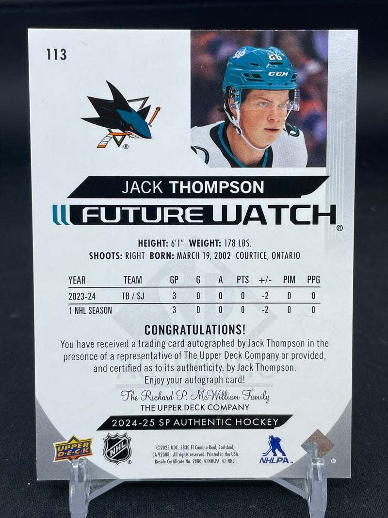 2024 UPPER DECK SP AUTHENTIC - FUTURE WATCH AUTO - J. THOMPSON - #113 - #'D/999 - AUTOGRAPH - RC