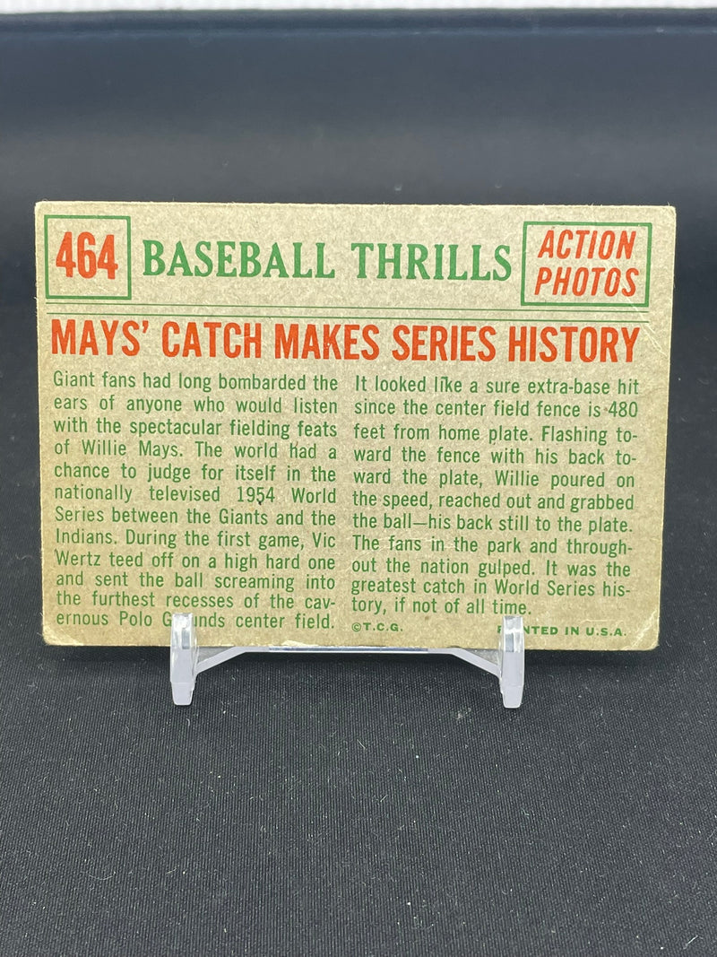 1959 TOPPS BASEBALL THRILLS - ACTION PHOTOS - W. MAYS -