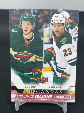 2022 UPPER DECK SERIES ONE - UD CANVAS - YOUNG GUNS CHECKLIST - M. BOLDY / M. ROSSI - #C120 - RC