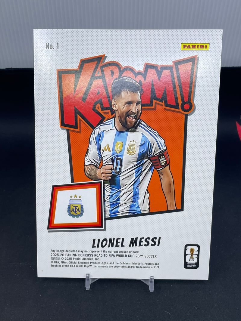 2025 PANINI DONRUSS ROAD TO FIFA WORLD CUP - JUMBO CARD - KABOOM! - L. MESSI -