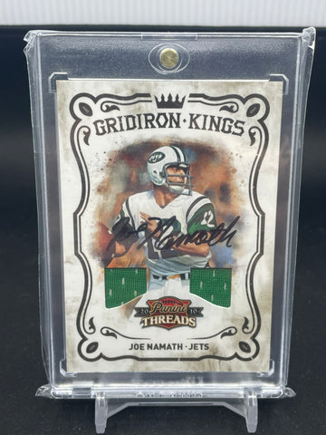 2010 PANINI THREADS - GRIDIRON KINGS - J. NAMATH - #32 - #'D/25 - DUAL RELIC - AUTOGRAPH